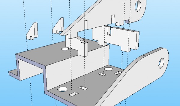 Exploded View of H3 Hummer High Clearance Leaf Spring Mount