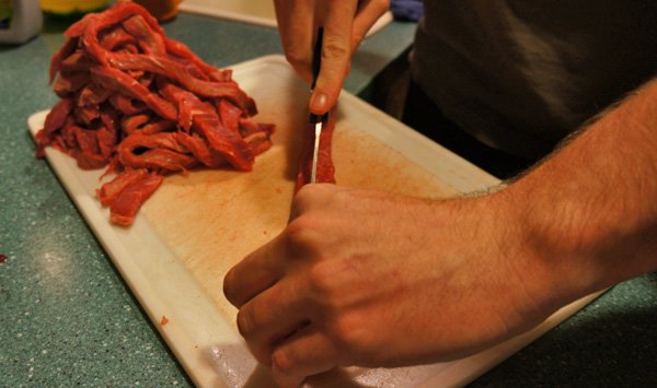 Cutting Beef Jerky